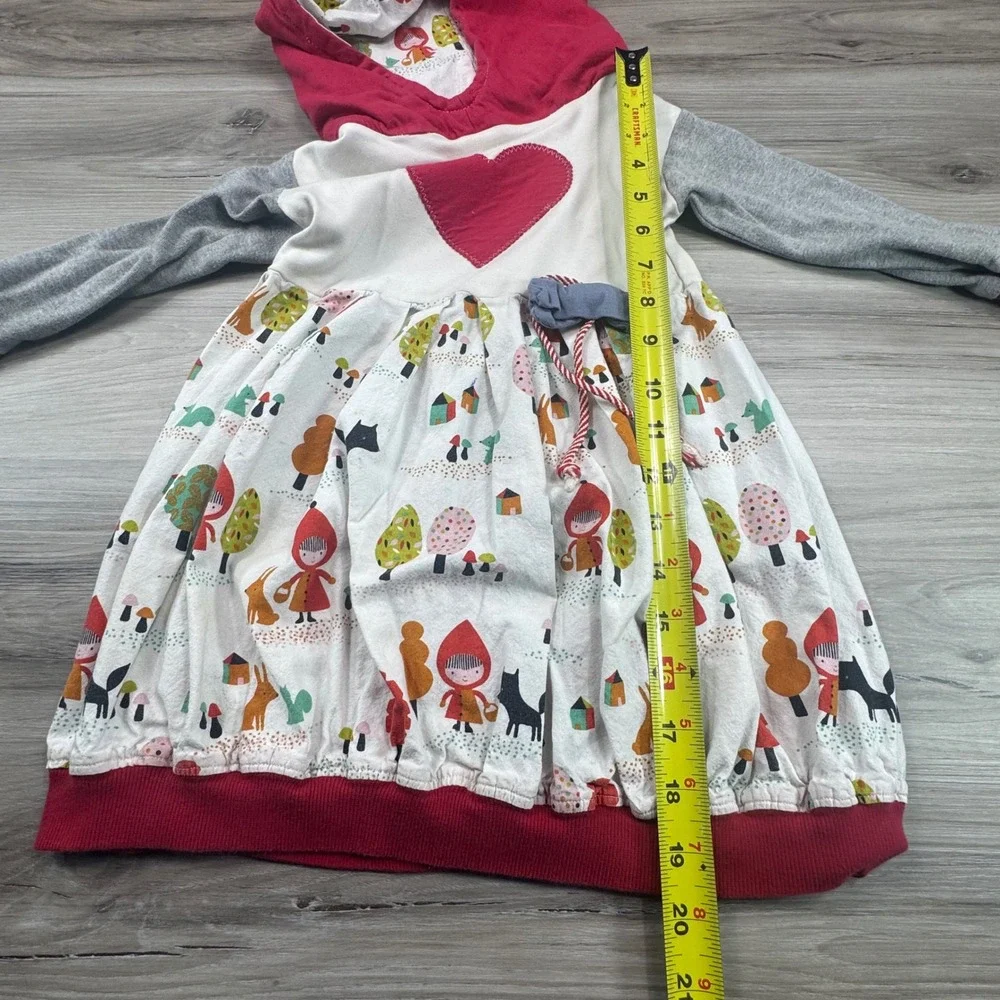 Kids Little Red Riding Hood Dress Hooded Forest Critters Print Size 4T/5T no tag - Picture 5 of 10